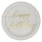 24 Packs: 8 ct. (192 total) 7" White & Gold Happy Birthday Snack Plates by Celebrate It™